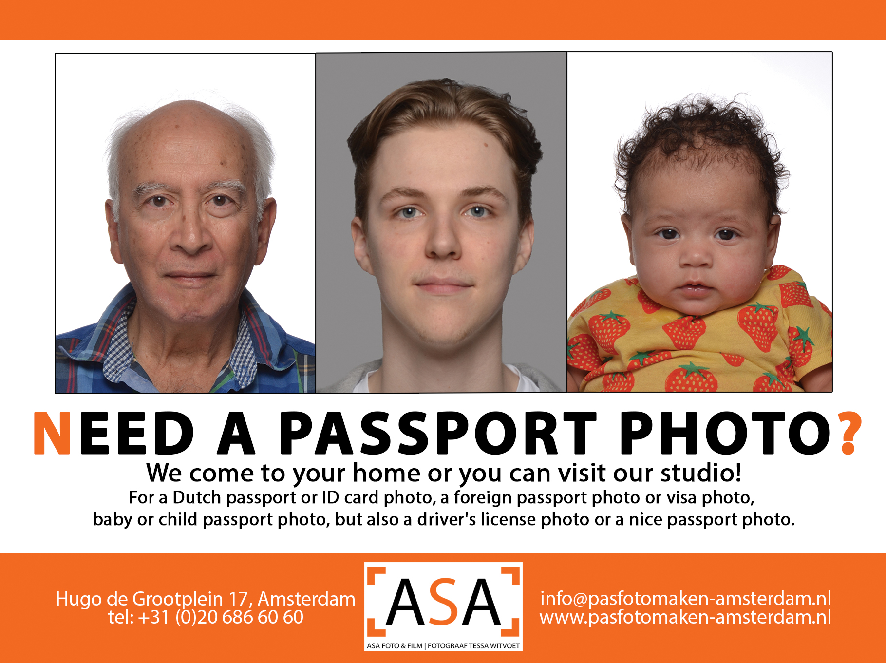 Passport photo at home - zowel in een zorginstelling/tehuis als bij u thuis